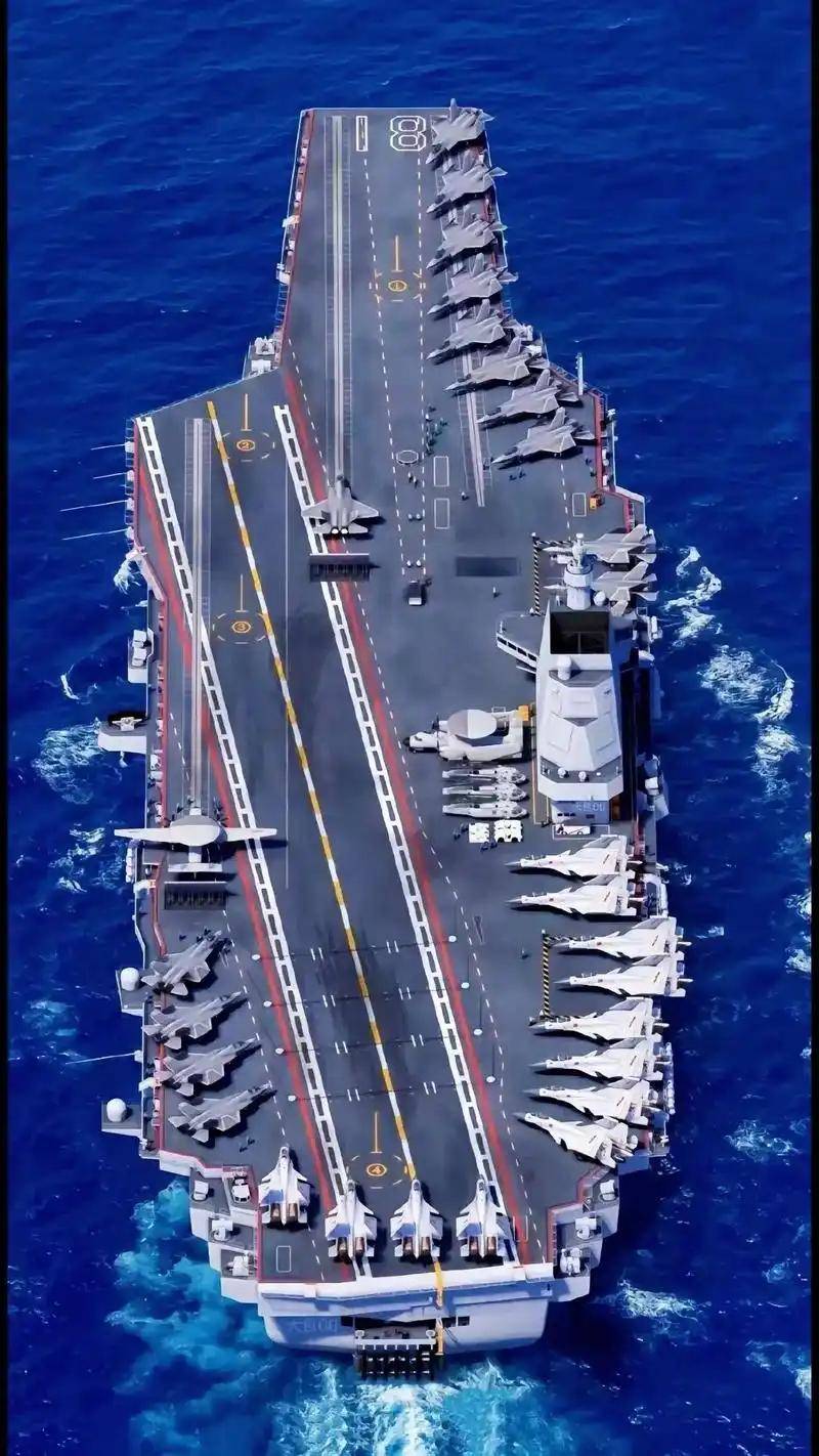 曼城足球_中国004型核航母初露真容曼城足球，42米宽300米长，排水量或超11万吨？